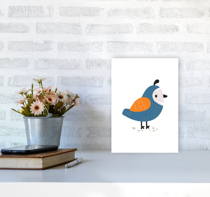 Children&#39;s Animals, Quail Modern Print A4 Black Frame