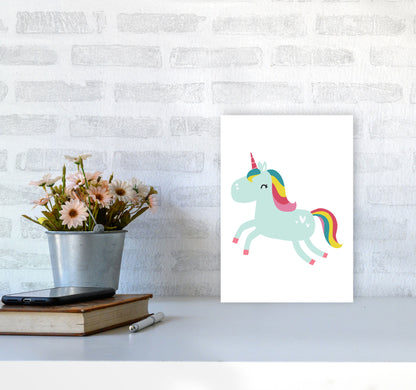 Children&#39;s Animals, Unicorn Modern Print A4 Black Frame