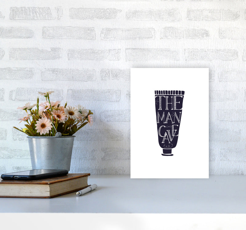 The Man Cave 1 Modern Print, Framed Bathroom Wall Art A4 Black Frame