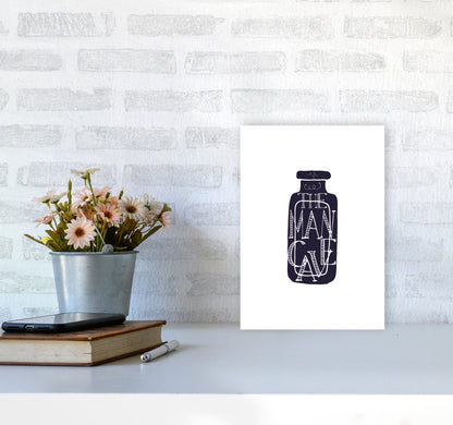 The Man Cave 3 Modern Print, Framed Bathroom Wall Art A4 Black Frame