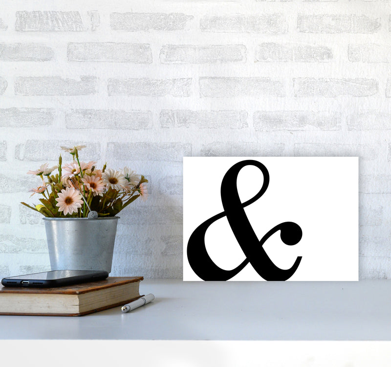 Ampersand Landscape Framed Typography Wall Art Print A4 Black Frame
