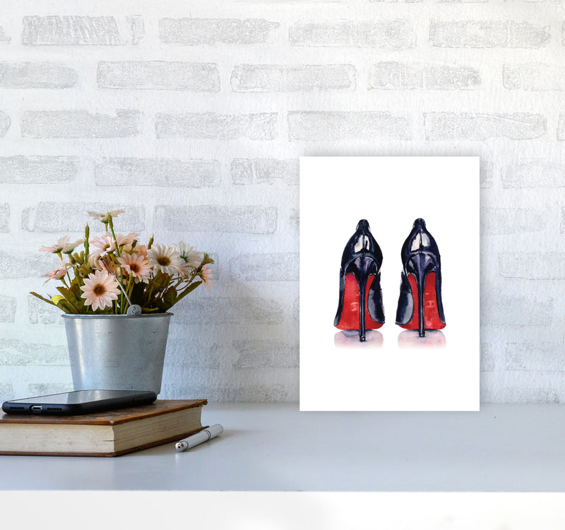 Black High Heels Modern Print A4 Black Frame