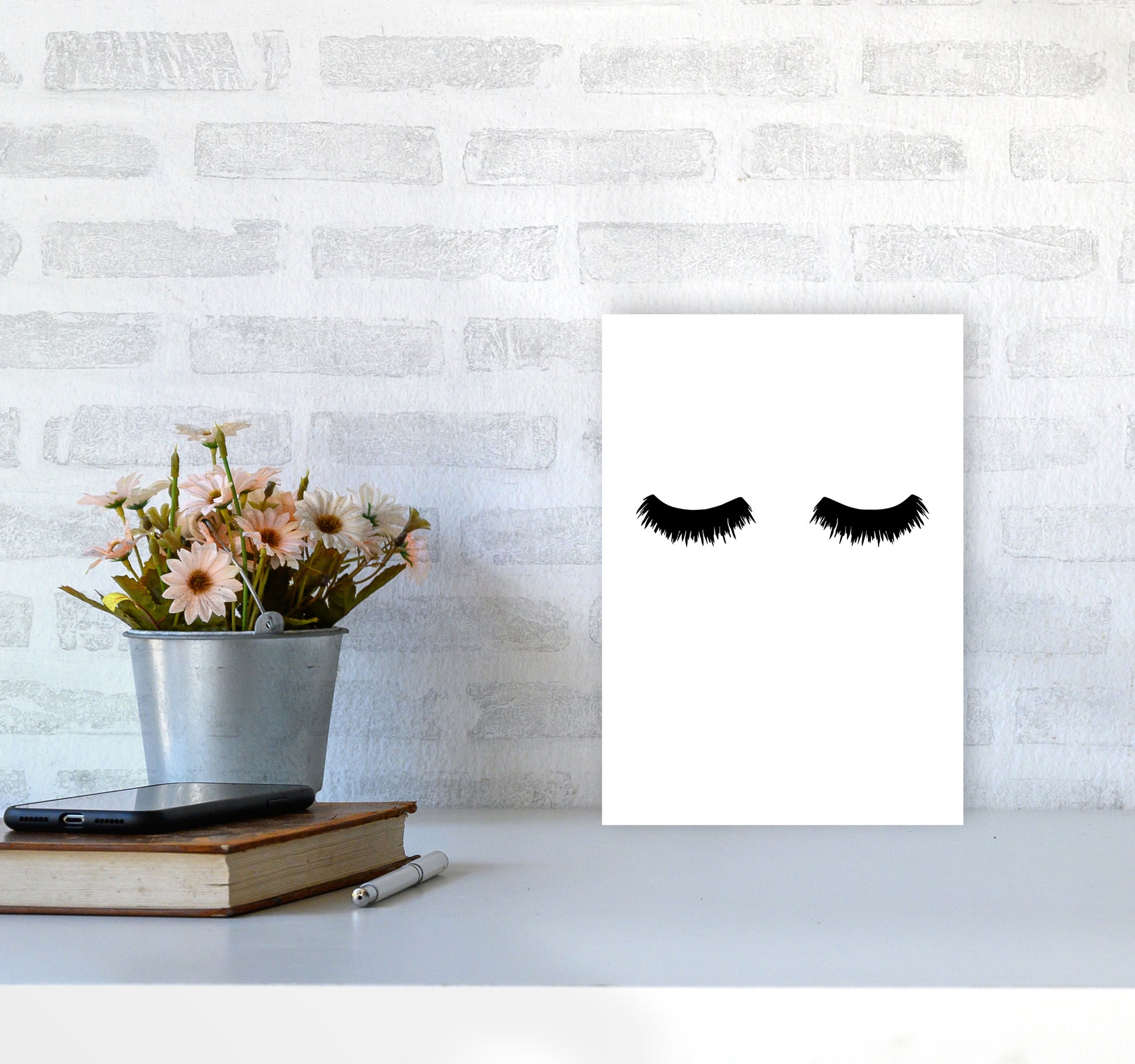 Lashes Modern Print A4 Black Frame