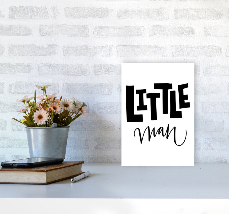 Little Man Black Framed Nursey Wall Art Print A4 Black Frame
