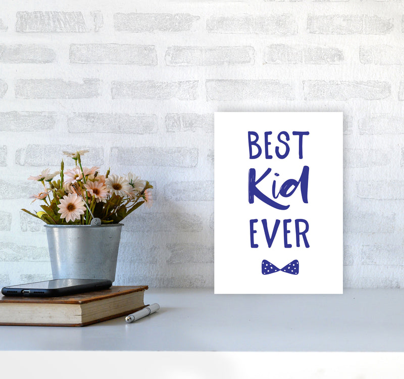 Best Kid Ever Navy Framed Nursey Wall Art Print A4 Black Frame