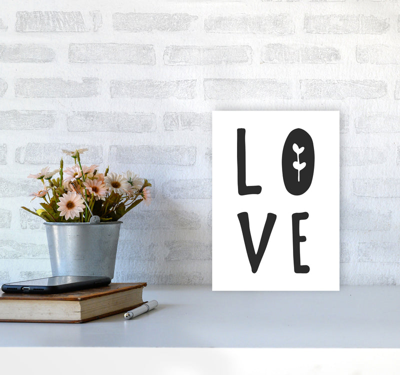 Love Black Framed Typography Wall Art Print A4 Black Frame