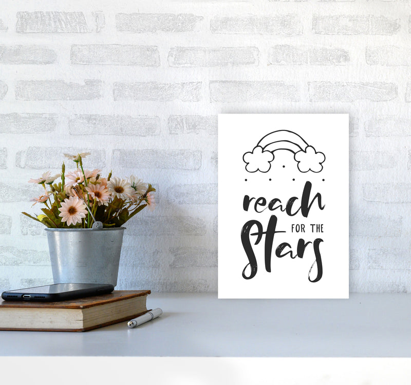 Reach For The Stars Black Modern Print A4 Black Frame