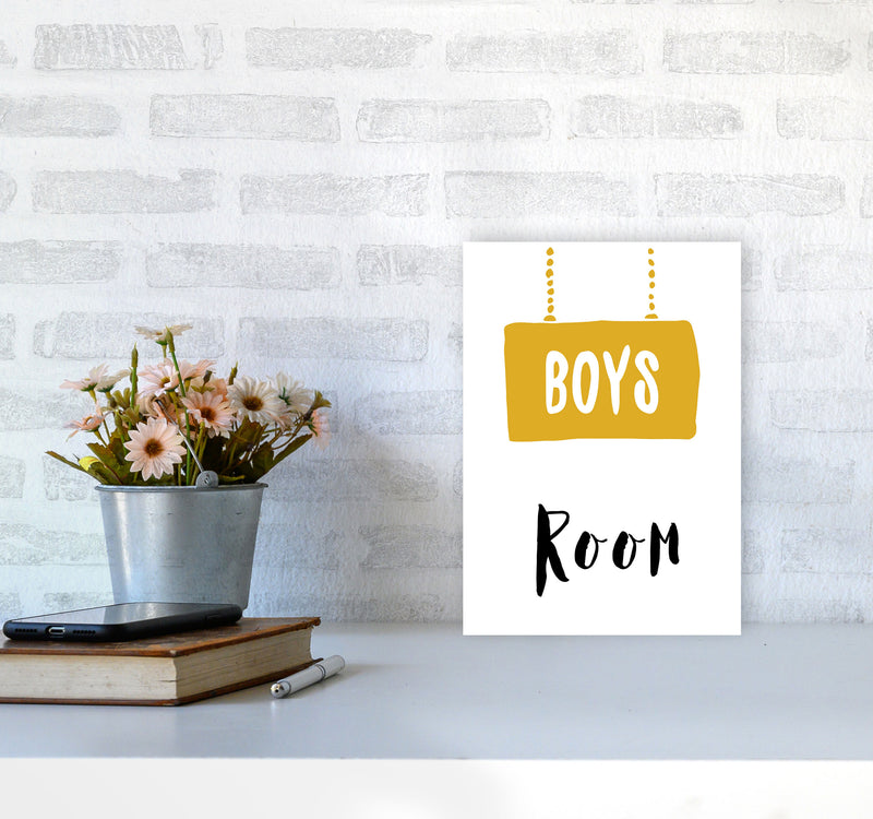 Boys Room Mustard Framed Nursey Wall Art Print A4 Black Frame