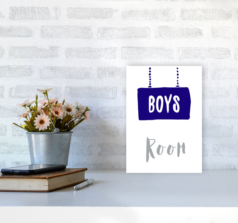 Boys Room Navy Framed Nursey Wall Art Print A4 Black Frame