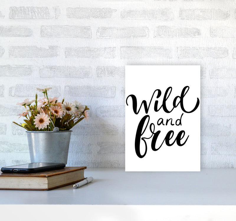 Wild And Free Modern Print A4 Black Frame