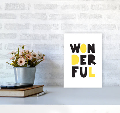 Wonderful Black And Yellow Framed Nursey Wall Art Print A4 Black Frame