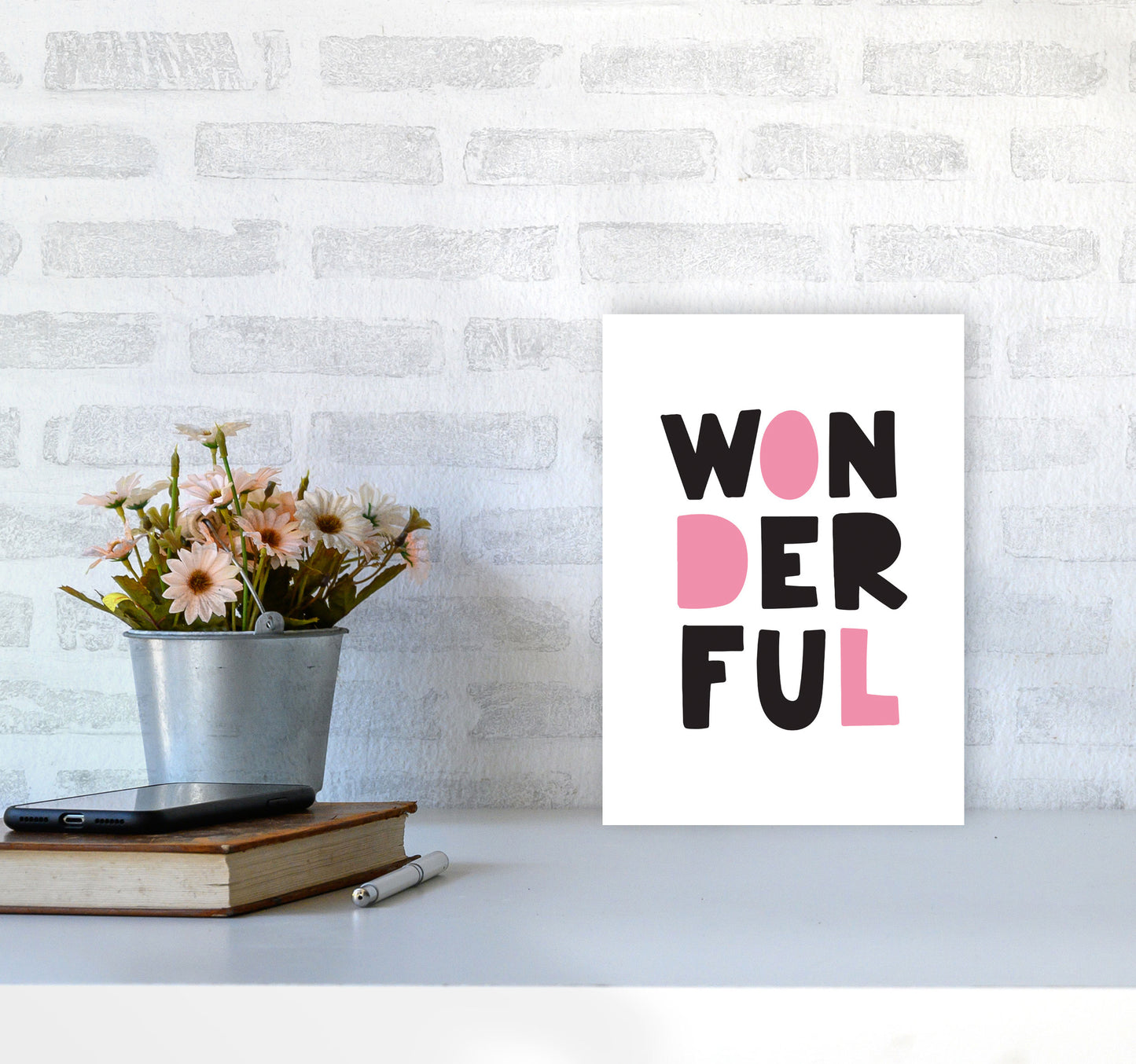 Wonderful Black And Pink Framed Nursey Wall Art Print A4 Black Frame
