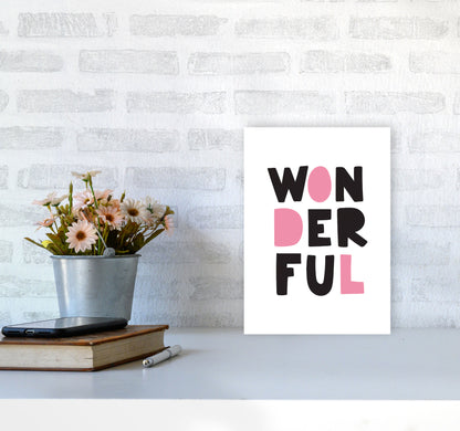 Wonderful Black And Pink Framed Nursey Wall Art Print A4 Black Frame