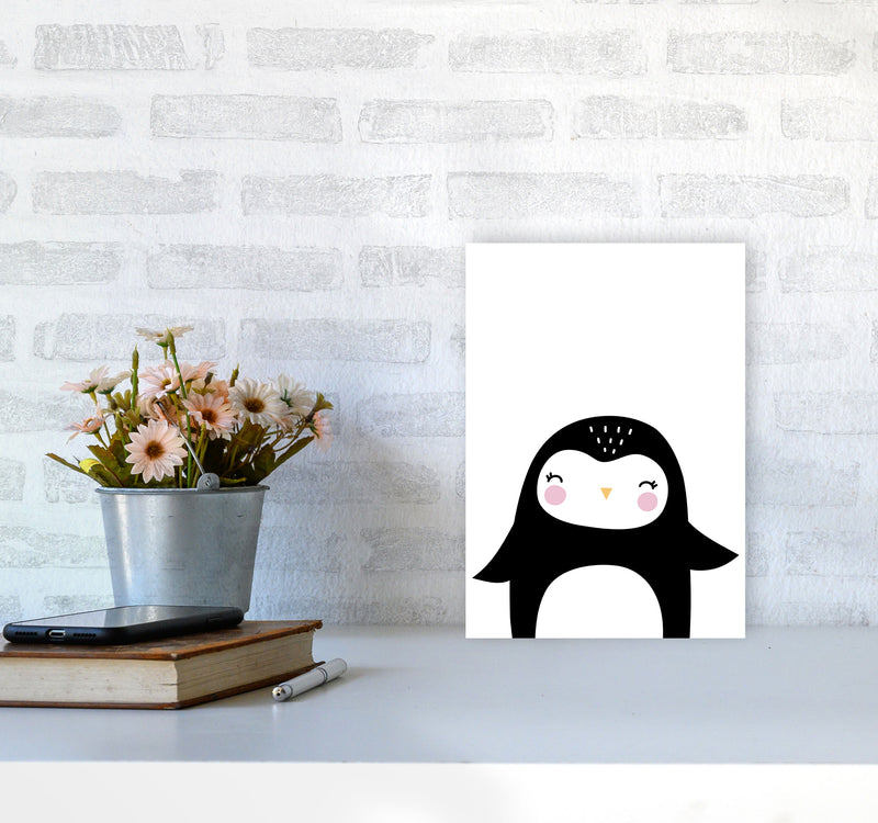 Penguin Modern Print Animal Art Print A4 Black Frame