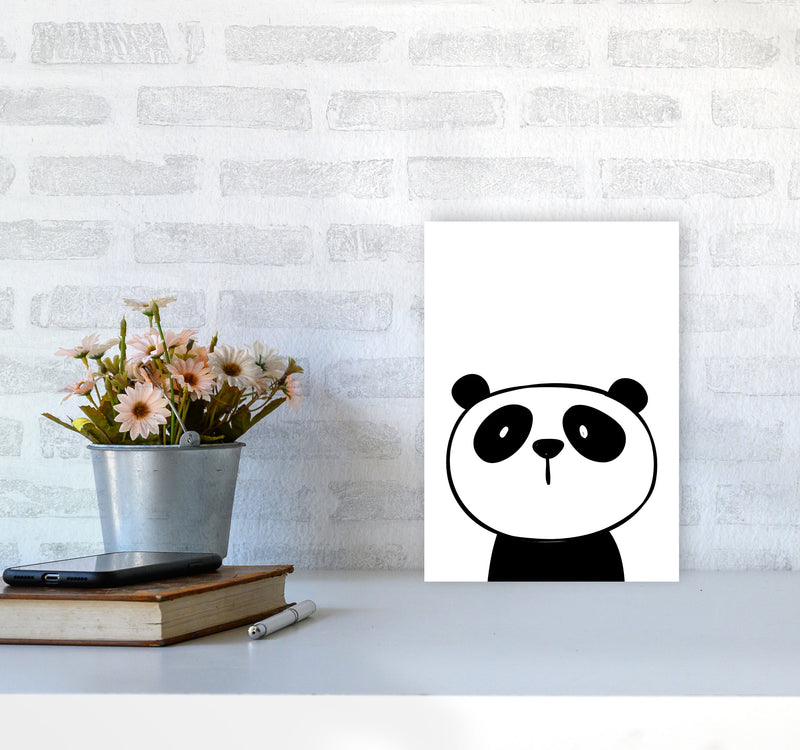 Scandi Panda Framed Nursey Wall Art Print A4 Black Frame