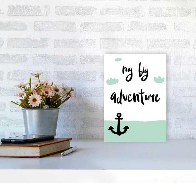 My Big Adventure Framed Typography Wall Art Print A4 Black Frame