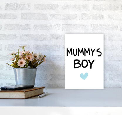 Mummy&#39;s Boy Blue Framed Nursey Wall Art Print A4 Black Frame