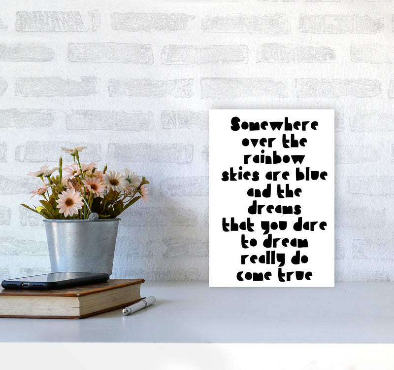 Somewhere Over The Rainbow Black Modern Print A4 Black Frame