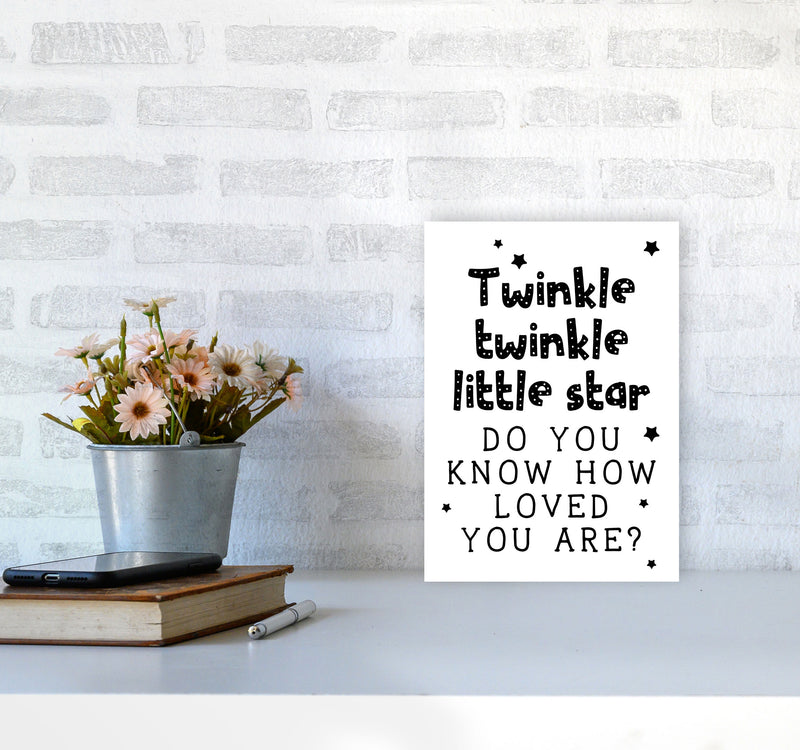 Twinkle Twinkle Little Star Black Framed Nursey Wall Art Print A4 Black Frame