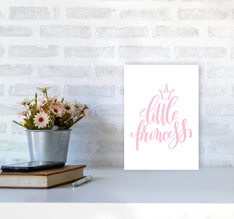 Little Princess Pink Framed Nursey Wall Art Print A4 Black Frame
