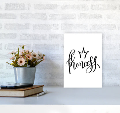 Princess Black Framed Nursey Wall Art Print A4 Black Frame