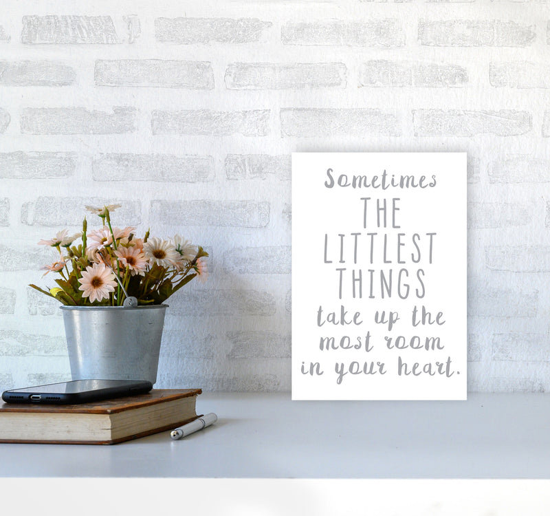 The Littlest Things Grey Modern Print A4 Black Frame