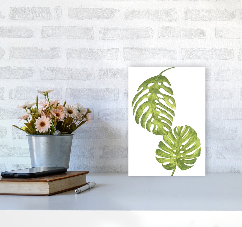 Monstera Leaf Modern Print, Framed Botanical & Nature Art Print A4 Black Frame