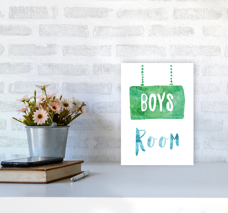 Boys Room Watercolour Framed Nursey Wall Art Print A4 Black Frame