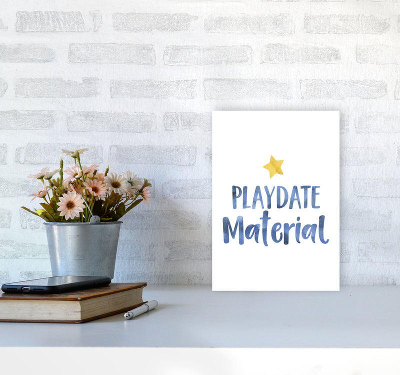 Playdate Material Watercolour Modern Print A4 Black Frame