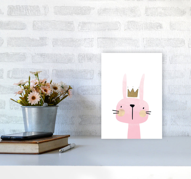 Scandi Bunny Watercolour Framed Nursey Wall Art Print A4 Black Frame