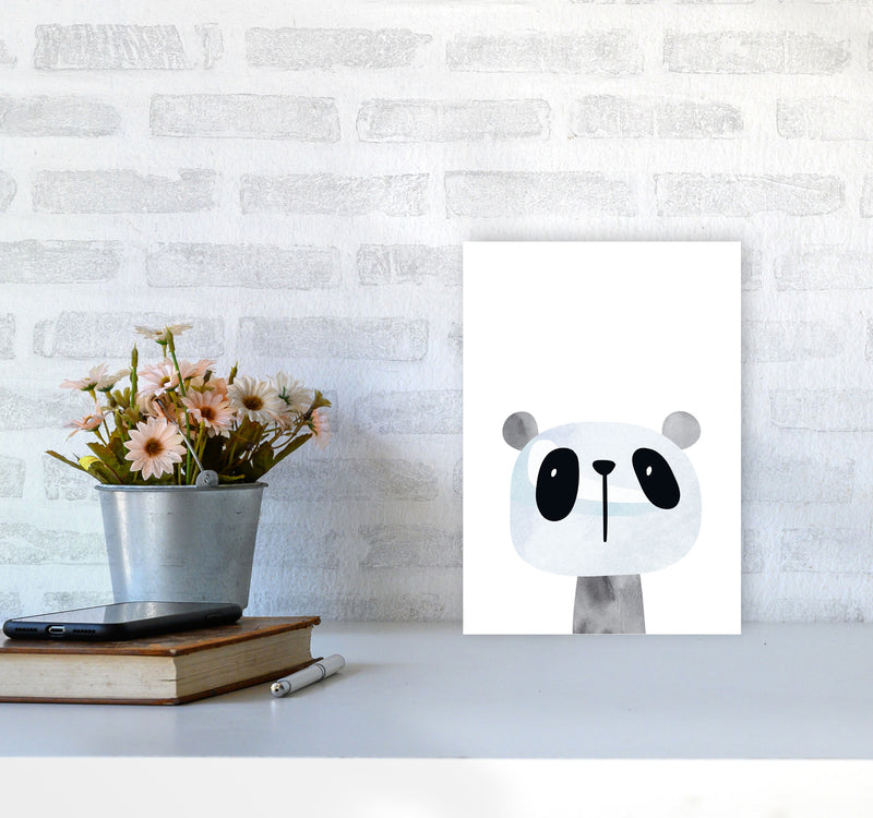 Scandi Panda Watercolour Framed Nursey Wall Art Print A4 Black Frame