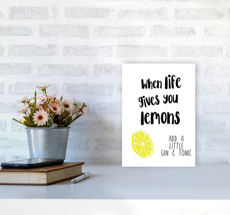Humorous Gin Sayings Multi Set Kitchen Typography Wall Art A4 Black Frame