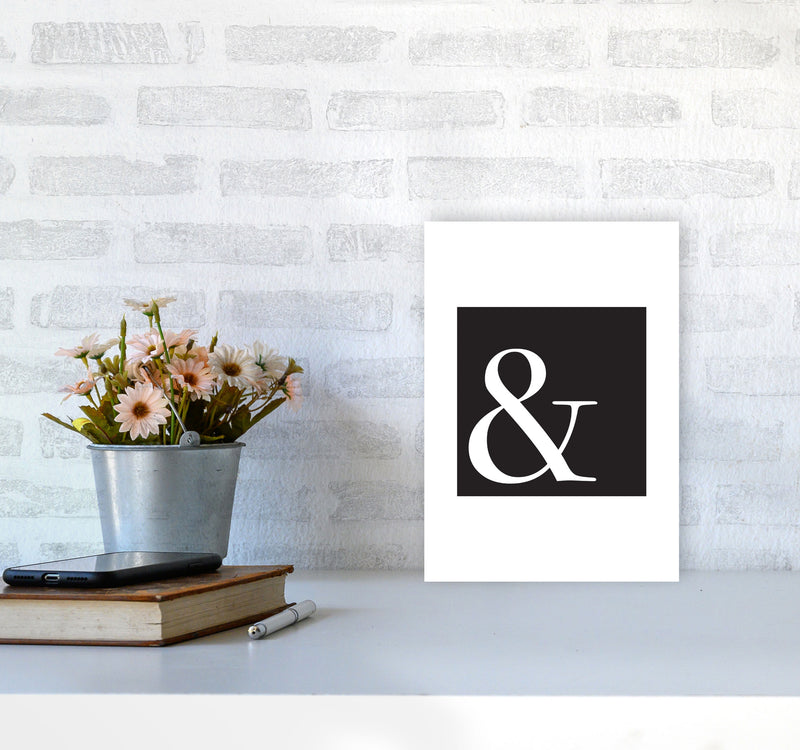 Ampersand Black Framed Typography Wall Art Print A4 Black Frame