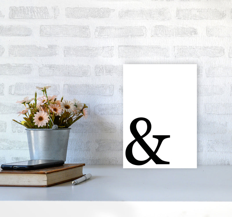Ampersand Framed Typography Wall Art Print A4 Black Frame