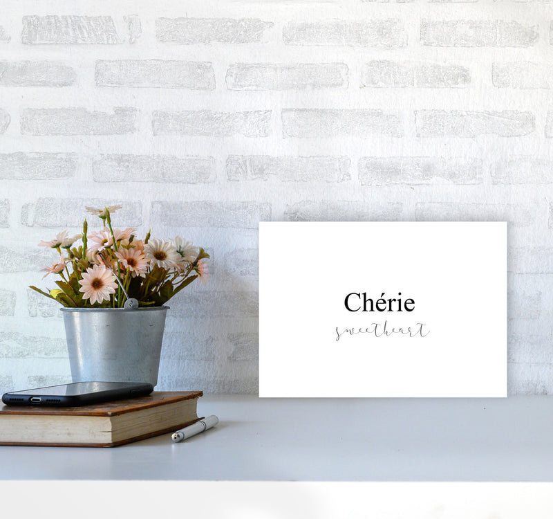 Chérie Framed Typography Wall Art Print A4 Black Frame