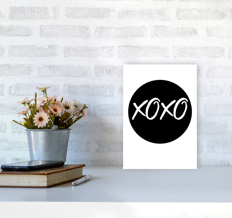 XOXO Black Circle Modern Print A4 Black Frame