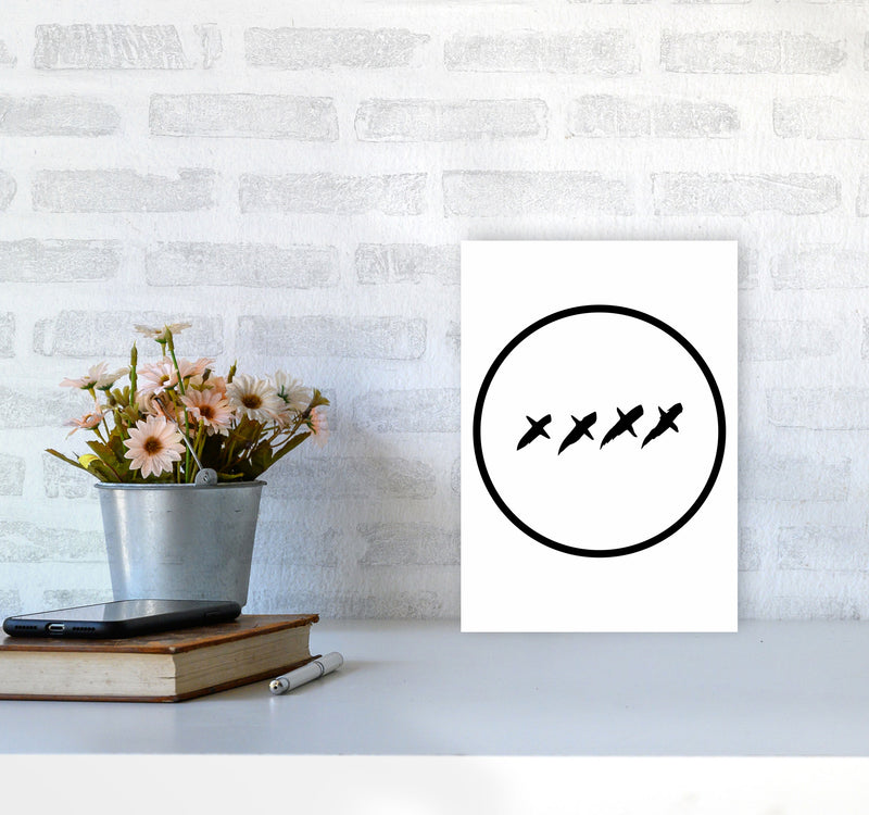 XXXX Kisses Modern Print A4 Black Frame