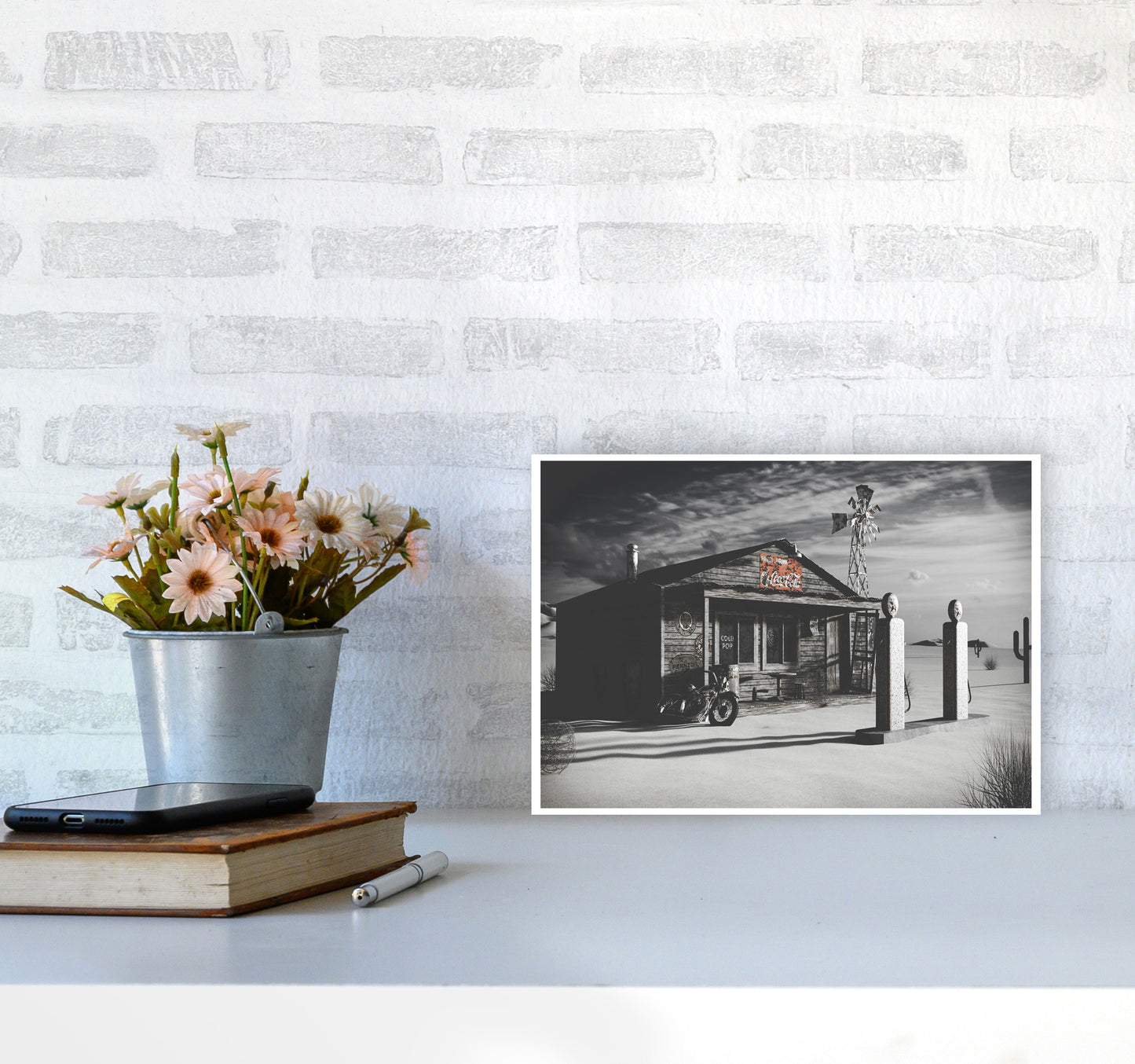 Texas Store Coca Cola Modern Print A4 Black Frame