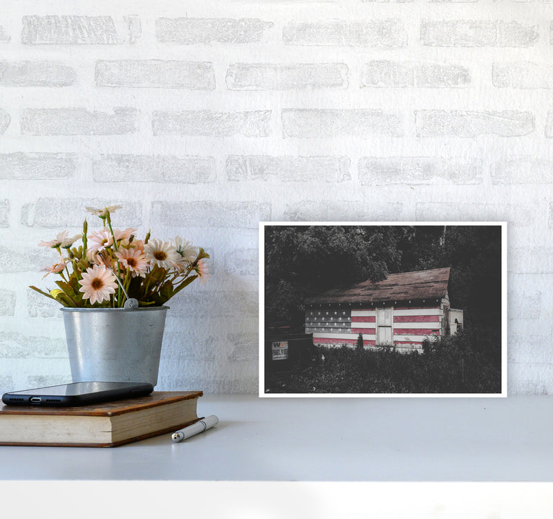 USA Hut Modern Print A4 Black Frame