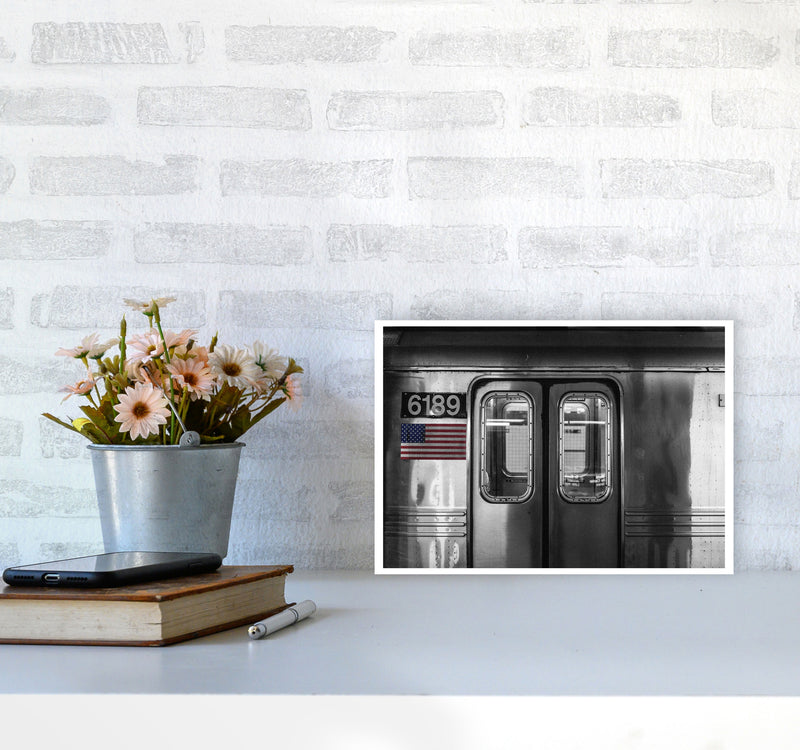 Vintage USA Subway Modern Print A4 Black Frame