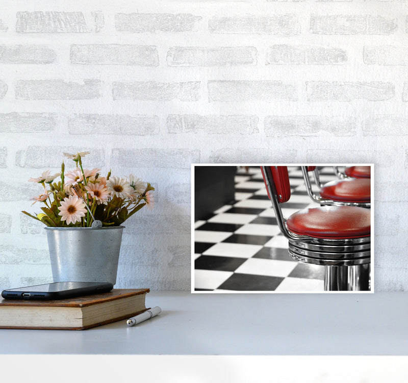 Vintage American Diner Modern Print A4 Black Frame