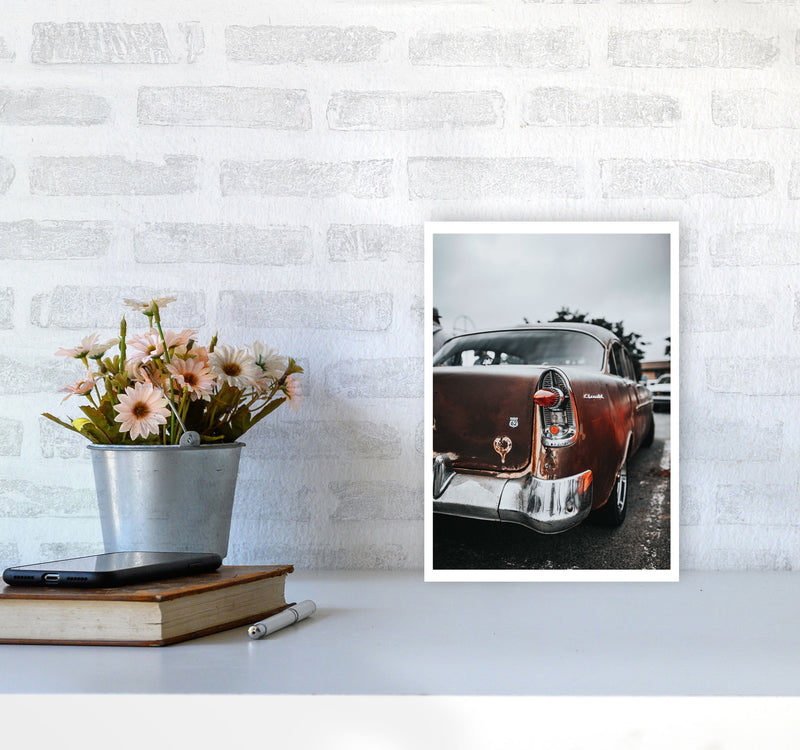 Retro Car Modern Print A4 Black Frame