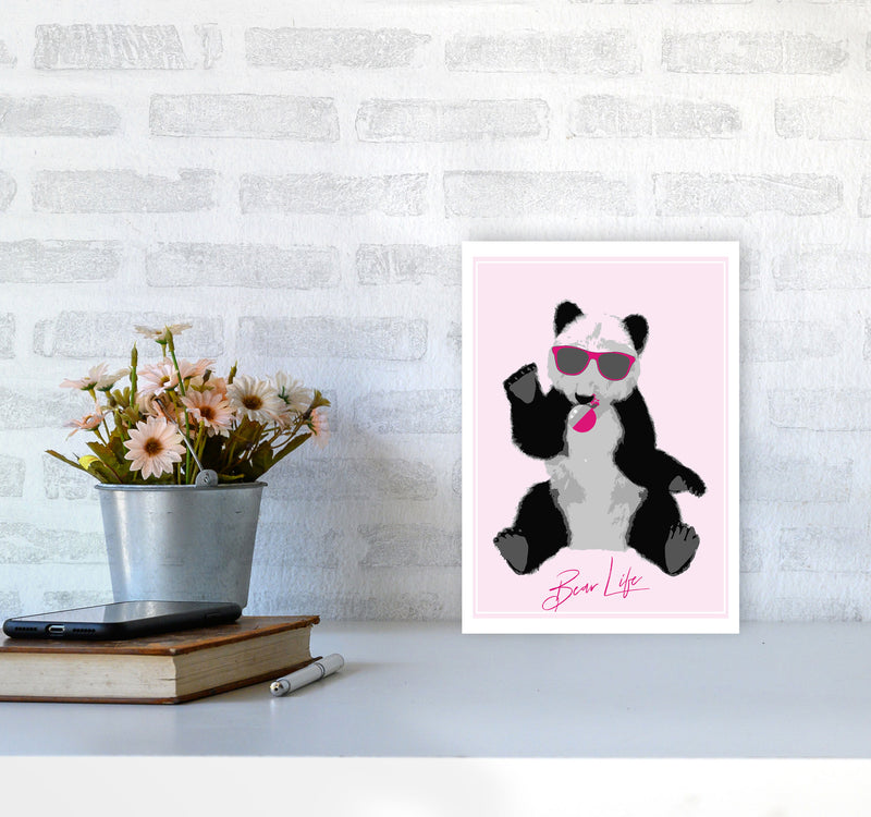 Bear Life Modern Print Animal Art Print A4 Black Frame