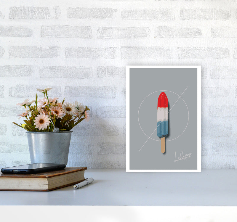 Ice Lolly Modern Print, Framed Kitchen Wall Art A4 Black Frame