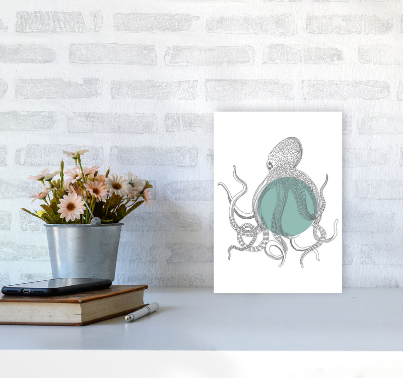 Marine Animals Octopus Modern Print Animal Art Print A4 Black Frame