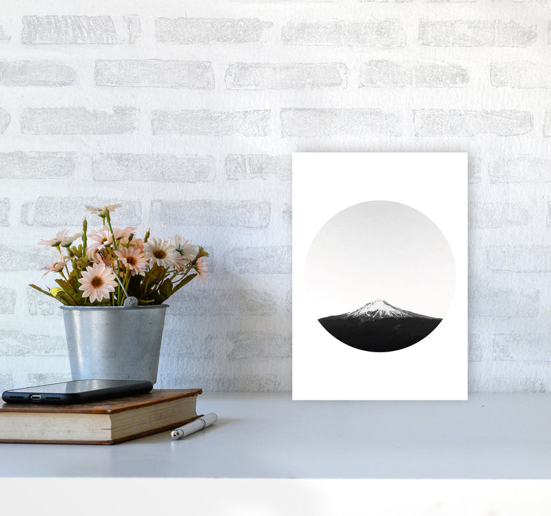 Abstract Mountain Modern Print A4 Black Frame