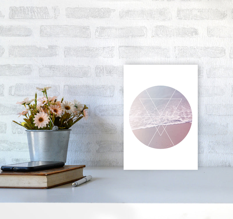 Pink And Blue Abstract Tide Modern Print A4 Black Frame