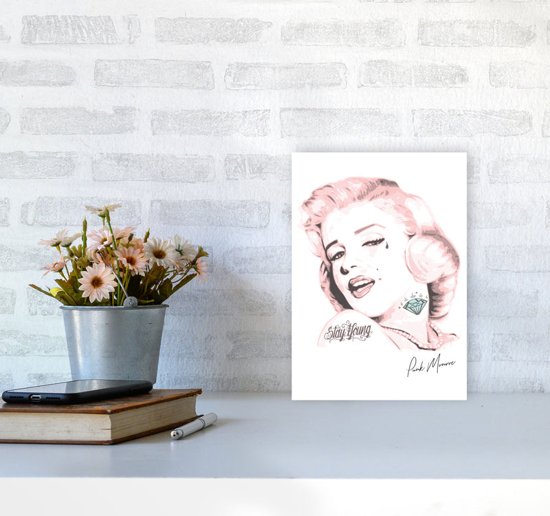 Pink Punk Monroe Modern Print A4 Black Frame