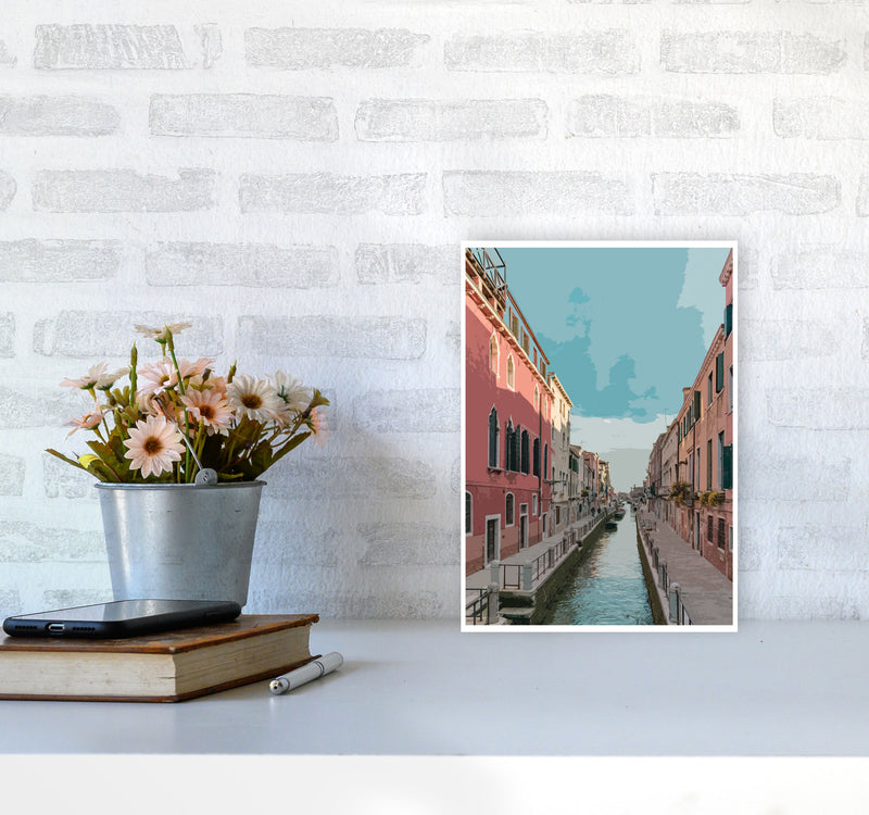 Venice Portrait 2 Modern Print A4 Black Frame