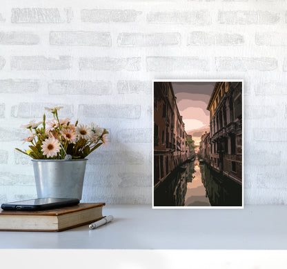 Venice Portrait 3 Modern Print A4 Black Frame